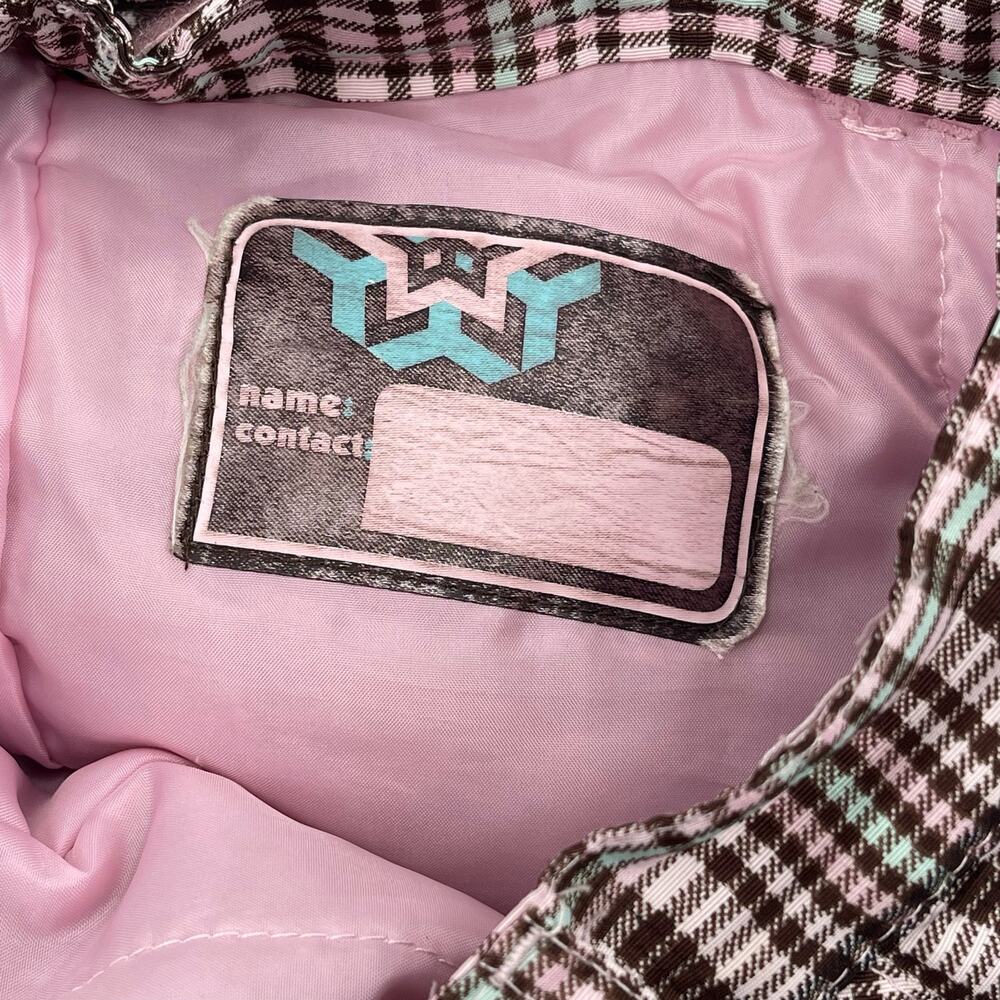 Cherokee Youth Sz L Pink Plaid Checkered Snow Ski Pants Adjustable Waist Girls - Picture 9 of 9